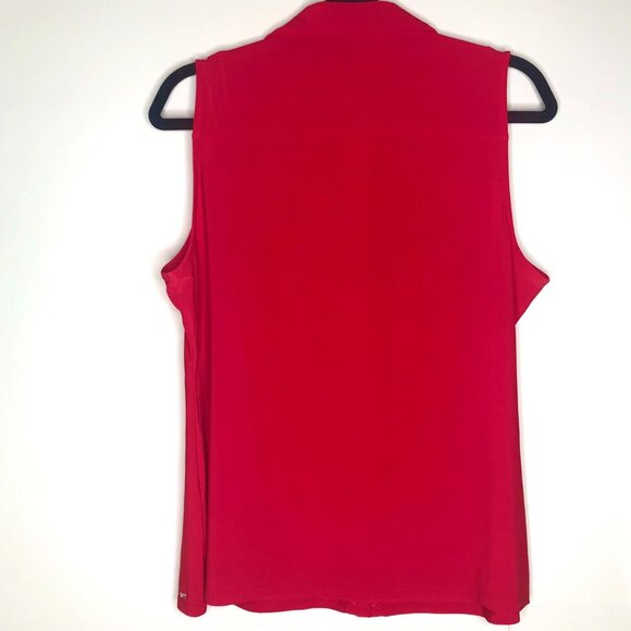 Tommy Hilfiger Sleeveless Button Down Blouse, NWOT, Red, Size L - Picture 2 of 8